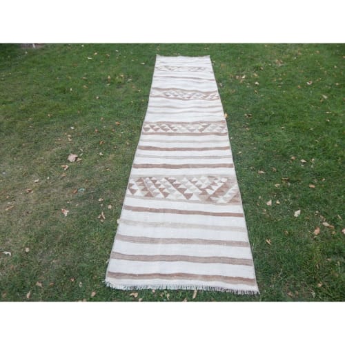 Mid Century Modern Herki Kilim Runner - Stair and Hallway | Rugs by Vintage Pillows Store