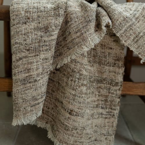 Natural Wild Silk Blanket 53x99 | Linens & Bedding by Vantage Design