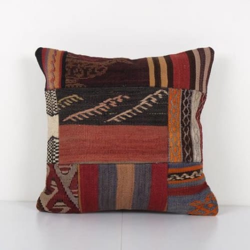 Handmade Modern design Kilim pillow cover, Turkish Patchwork | Pillows by Vintage Pillows Store