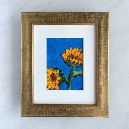 Sunflowers 1 | Oil And Acrylic Painting in Paintings by Ella Friberg