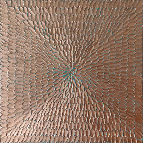 Copper 3d art texture wall art canvas copper leaf metal | Paintings by Berez Art