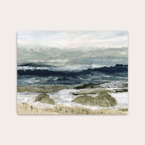 White Rapids Art Print - Abstract River Landscape | Prints in Paintings by Lara Eckerman Art