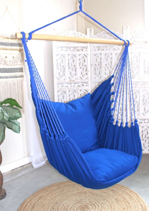 Blue Hanging Chair Hammock Swing | CLASSIC BLUE | Chairs by Limbo Imports Hammocks
