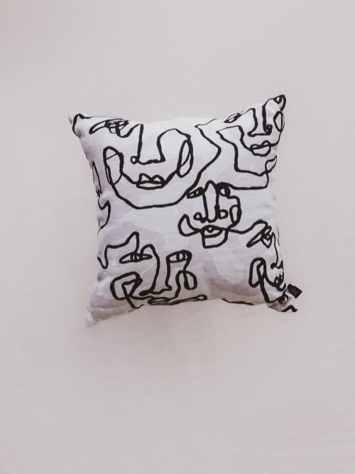 La Cara Beige Pillow | Pillows by PAR  KER made