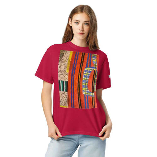 Unisex T-Shirt - Palestine's Resilience - Folk Abstract Art | Work by Eman's Gallery