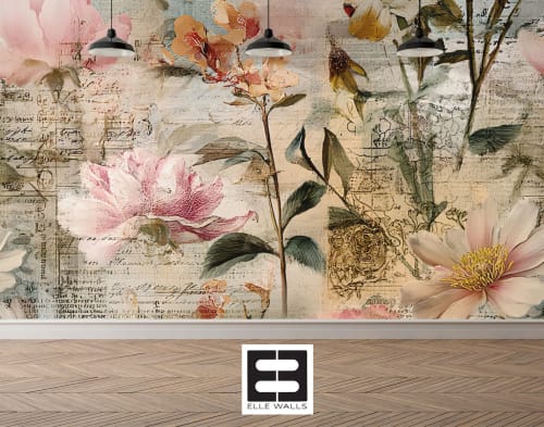 Floral Whimsy — Bold Florals Luxury Wallpaper Mural | Wall Treatments by ELLE WALLS