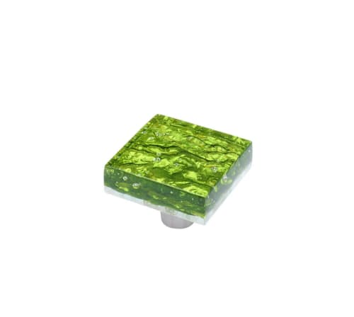 Pearl Emerald Square Knob | Hardware by Windborne Studios