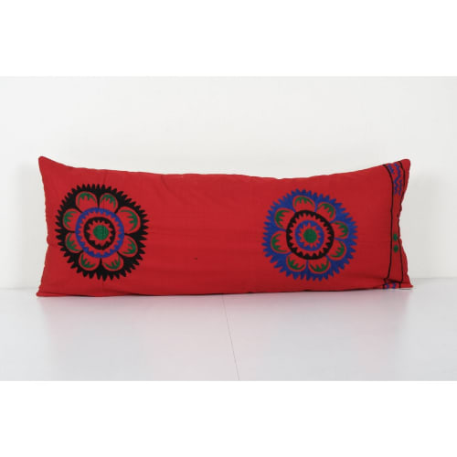 Red Turkish Suzani Cushion Cover, Bedding Suzani Pillow Case | Pillows by Vintage Pillows Store