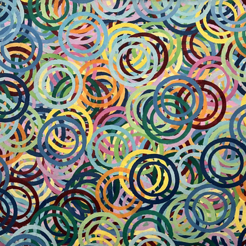 Hoopla 24"x 24" | Oil And Acrylic Painting in Paintings by Emeline Tate