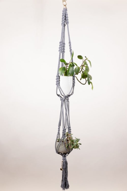 Double Basket Plant Hanger | Wall Hangings by Modern Macramé by Emily Katz