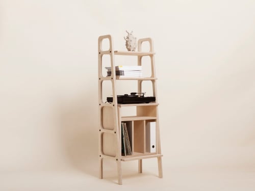 Vinyl record storage, Record player stand, Handmade Bookcase | Storage by Plywood Project