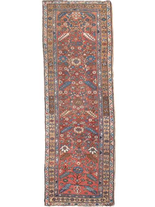 LOVELY Narrow Antique Heriz Runner| Soft Rust, Camel, French | Runner Rug in Rugs by The Loom House