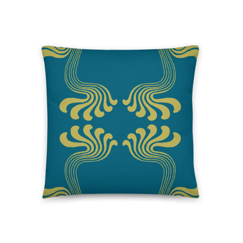 Art Nouveau Paisley no.3 Throw Pillow | Pillows by Odd Duck Press
