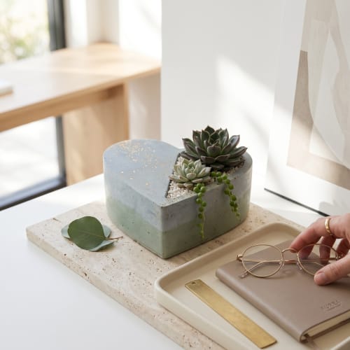 Heart Shaped Concrete Succulent Planter | Vases & Vessels by RAW & UNIQ