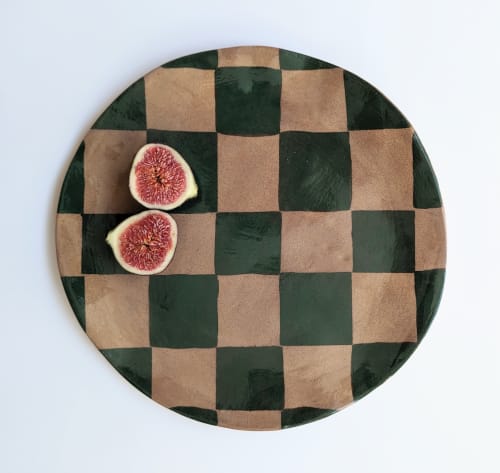 Green Check Serving Platter | Serveware by Rosie Gore