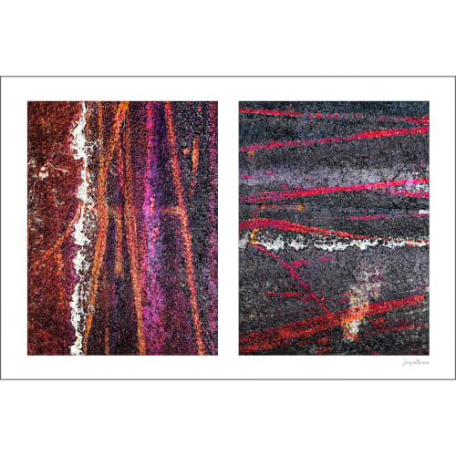 Seeing Red #12: Colorful Bike Tracks Abstract | Photography by Susan Bowen Photos