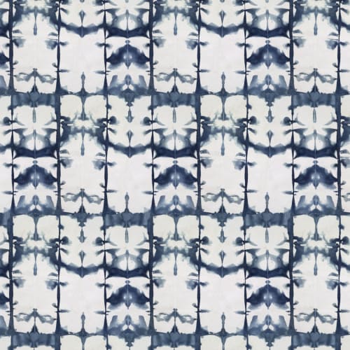 Itajime, Midnight | Fabric in Linens & Bedding by Philomela Textiles & Wallpaper