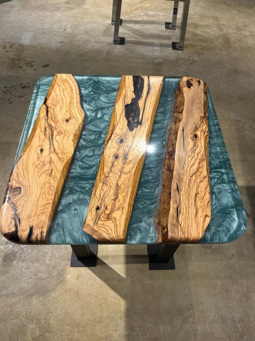 Epoxy Resin Table - Epoxy Coffee Table - Epoxy Side Table | Tables by Tinella Wood