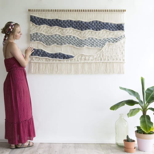 Wide wall tapestry -  LAURA,Teddy and Wool,Fiber Art Wide w | Wall Hangings by Rianne Aarts / Teddy and Wool Studio