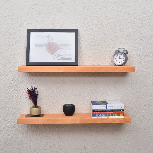 Oak Floating Shelves, Book Shelves, Farmhouse Shelf | Ledge in Storage by Picwoodwork