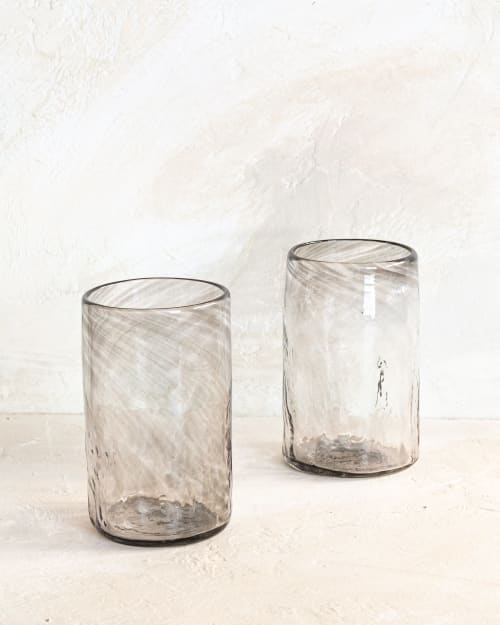 Xaquixe Large Tumbler - Smoke (set of 2) | Glass in Drinkware by MINNA