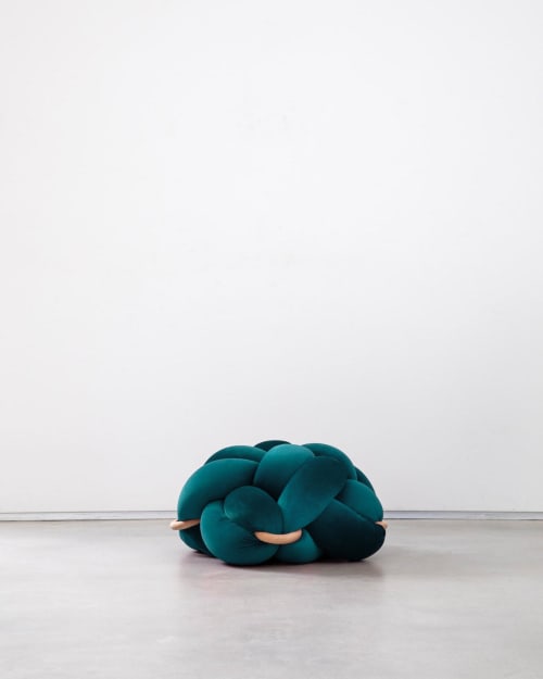 (M) Petrol Knot Ottoman | Benches & Ottomans by Knots Studio