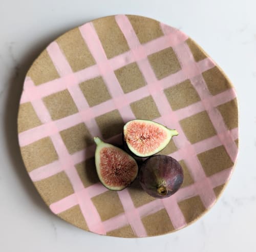 Pink Gingham Serving Platter | Serveware by Rosie Gore