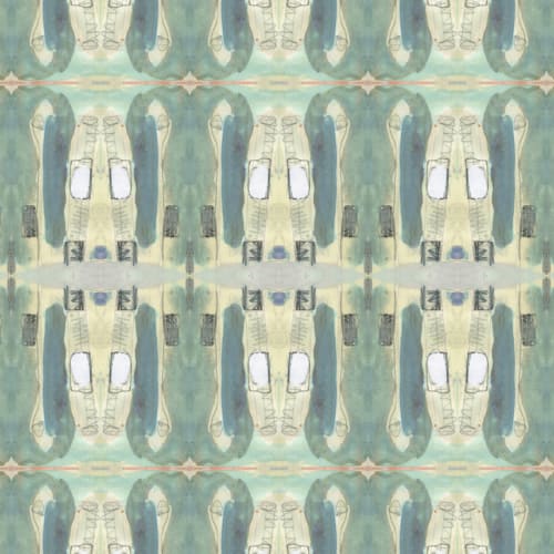 Tabernacle, Sea | Fabric in Linens & Bedding by Philomela Textiles & Wallpaper