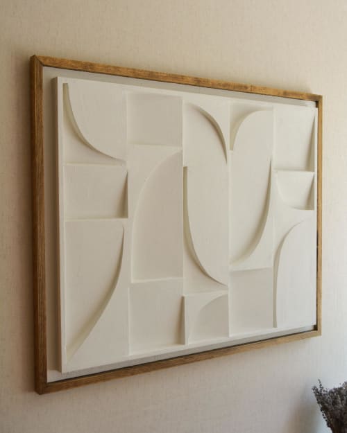 No. 02 Japandi Plaster Wall Relief - Scandinavian Neutral Decor | Wall Hangings by Joseph Aurelius