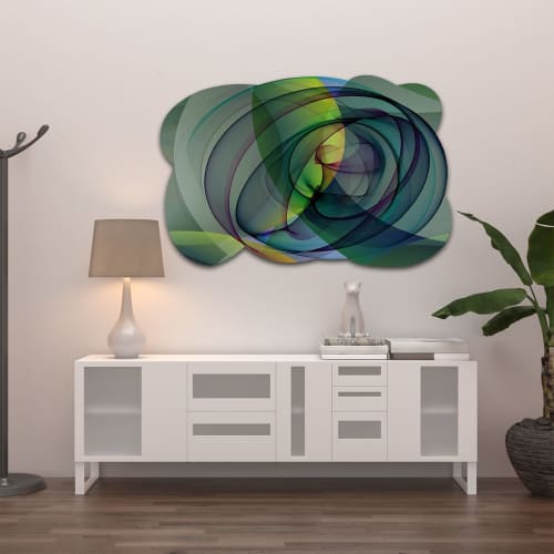 Forest Green Elliptic Unique Shaped High-Gloss Acrylic | Decorative Objects by Unlimited Art Project