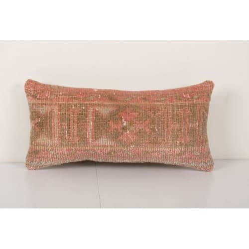 Anatolian Rug Pillow, Faded Lumbar Pillow Cover, Vintage Han | Pillows by Vintage Pillows Store
