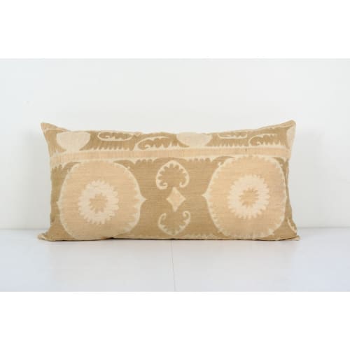 King Bed Vintage Cotton Suzani Pillow Cover, Exquisite White | Pillows by Vintage Pillows Store
