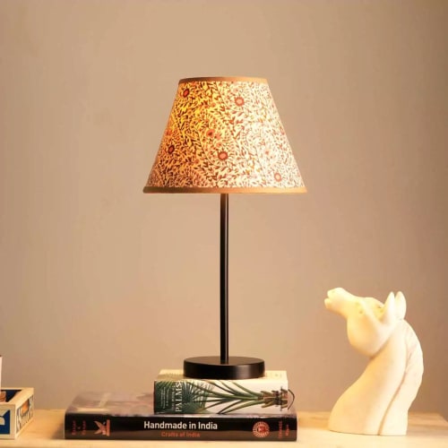 Nordic Night - Floral Flourish Print | Table Lamp in Lamps by FIG Living