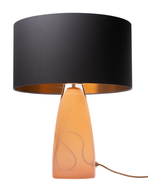 SERAFINA Lamp· Rose Quartz+Charcoal+Copper | Table Lamp in Lamps by LUMi Collection