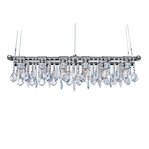Industrial Banqueting Linear Suspension Blk Steel Chandelier | Chandeliers by Michael McHale Designs
