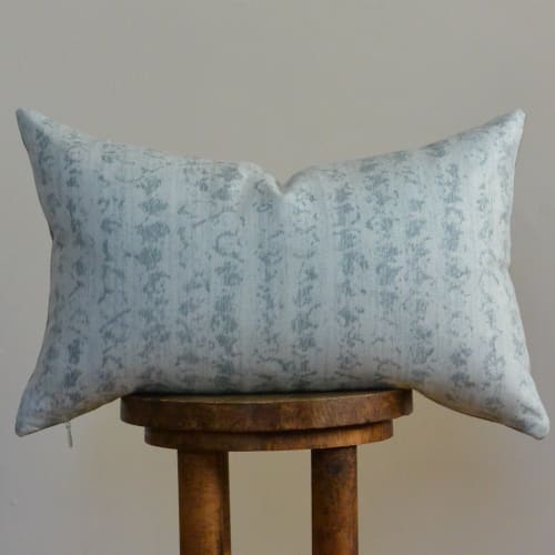 Blue Watercolor Decorative Lumbar Pillow 14x22 | Pillows by Vantage Design