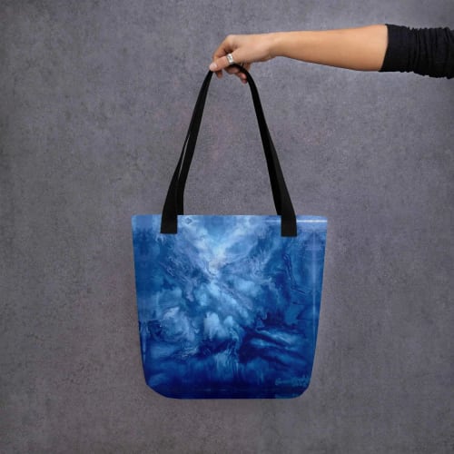 Tote Bag - Thunder - Dramatic Blue Storm Cloud Art | Work by Eman's Gallery
