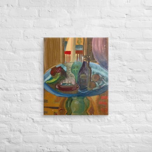 Canvas Print - Table of Echoes - Surrealist Interior Scene | Work by Eman's Gallery