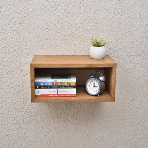 Oak Floating Nightstand, Wood Bedside Tables | Storage by Picwoodwork