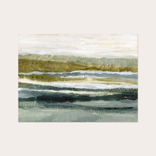 Distant Glow Art Print - Neutral Abstract Landscape | Prints in Paintings by Lara Eckerman Art