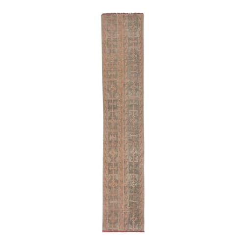 Mid-Century Tan Modern Anatolia Faded Colors Low Pile Rug | Rugs by Vintage Pillows Store