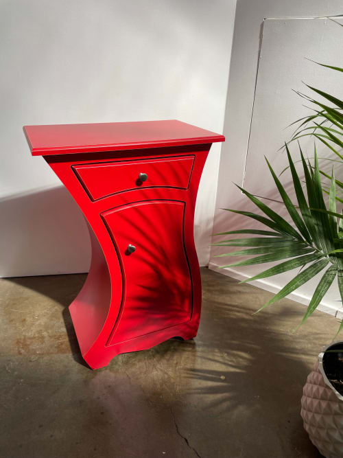 The Spark Table with Door - Vermillion | Tables by Dust Furniture
