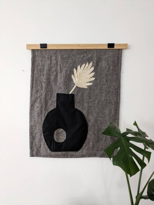 Large Minimalistic Modern Patchwork Tapestry with Papyrus | Wall Hangings by Damaris Kovach