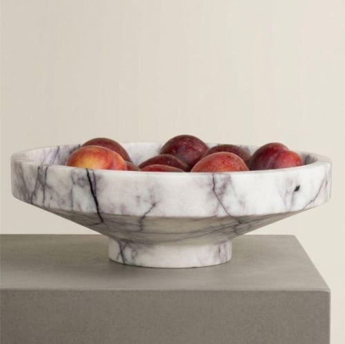 White Lilac Marble  Bowl | Water Fixtures by AYMARBLEDESIGN LLC