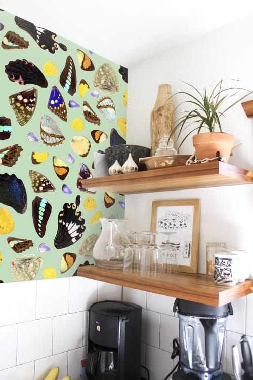 Butterfly Terrazzo Removable Fabric Wallpaper | Wallpaper by Samantha Santana Wallpaper & Home