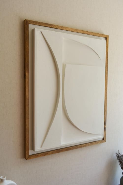 No. 122 Japandi Plaster Wall Relief - Scandinavian Neutral Decor | Decorative Objects by Joseph Aurelius