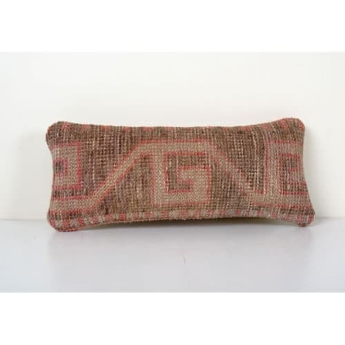 Oushak Rug Lumbar Pillow, Brown Ethnic Pillow Cover, Vintage | Pillows by Vintage Pillows Store