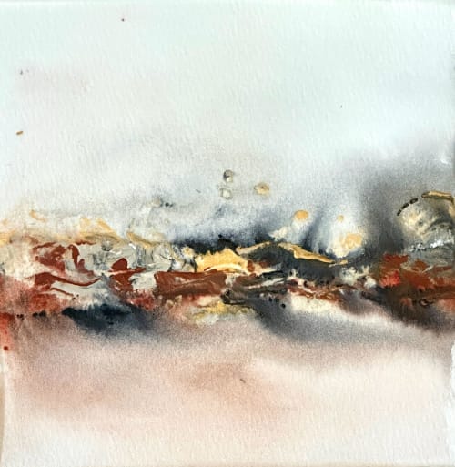 Blessed Be Your Name | Original Watercolor Painting | Small Abstract Landscape | 6x6 | Paintings by Susi Schuele Art
