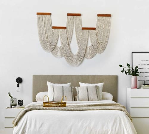 Handwoven Boho Chic Wall Hanging - Textured Fiber Art Décor - Modern Home Accent | Macrame Wall Hanging in Wall Hangings by RavaTapestryArt