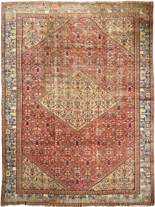 INCREDIBLE Antique Persian Mahal, C. 1920-30's, Camel | Area Rug in Rugs by The Loom House